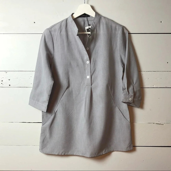 NWT ZANZEA  Gray and Blue Three Quarter Sleeve Blouse Bundle Size Small - Picture 2 of 5
